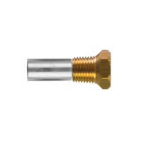 Pencil anode complete with brass plug th.1/4'' bspt for Bukh -  Ø 10 L.18  - 02053T - Tecnoseal